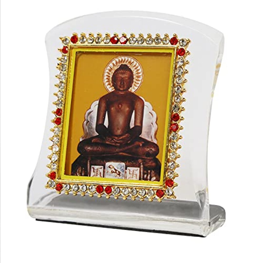 Religious Idol Acrylic Showpiece Figurine for Car Dashboard, Home & Office Décor (Jain)