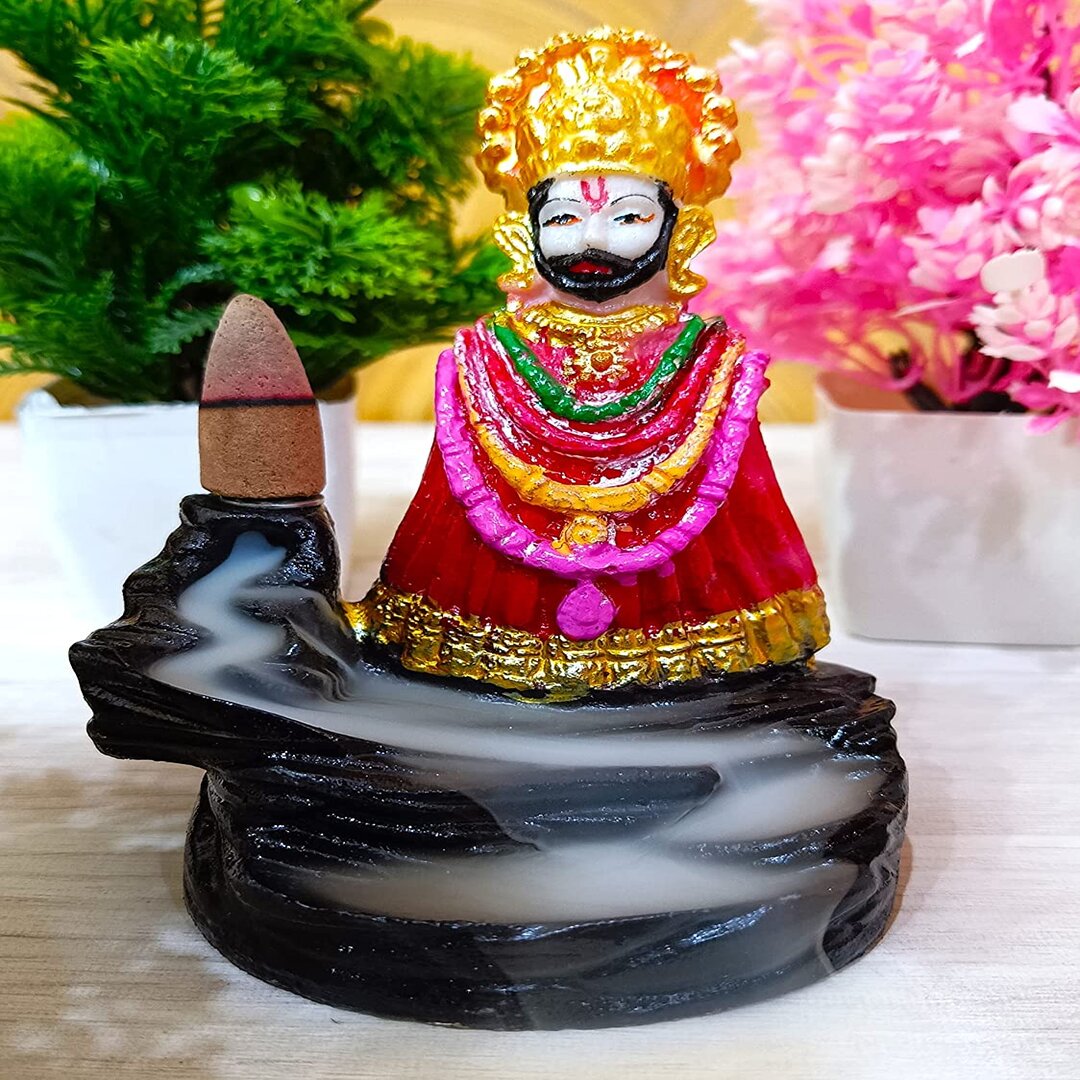 Lord Shree Khatu Shyam ji Smoke Fountain Idol/Khatu Shyam Murti for Pooja & Decoration