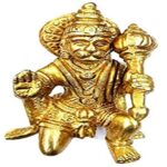 God Sitting Hanuman – Handmade Brass Sculpture – Religious Figurine