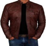 Biker Men’s Vintage Maroon Genuine Leather Jacket
