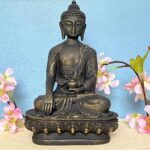 Polyresin Sitting Buddha Idol Statue Showpiece for Home Décor Decoration Gift Gifting Item
