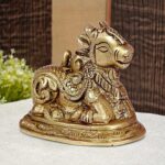 Divine Bull Sri Nandi Idol Sculpture Statue Brass Murti Puja Room Prayer Office Business Temple Home Decor