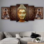 Set of 5 Buddha UV Textured Home Decorative Gift