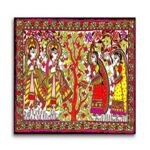 Madhubani Art Canvas Painting Sita Ram Traditional Art