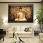 Buddha Framed Painting, Multicolour, Abstract, Modern and Religious for Home