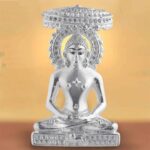 Silver Swami Mahavir Statue For Home And Temple Decor