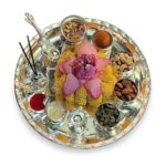 Silver Plated Pooja thali Set with Accessories for Festival Ethnic Puja Items for Diwali, Home,