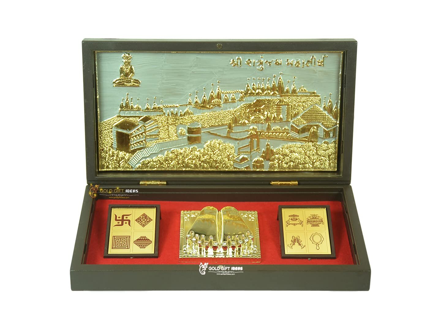 Gold Plated Jain Mahatirth Darshan Photo Frame for Gift, Jain Darshan Frame for Pooja
