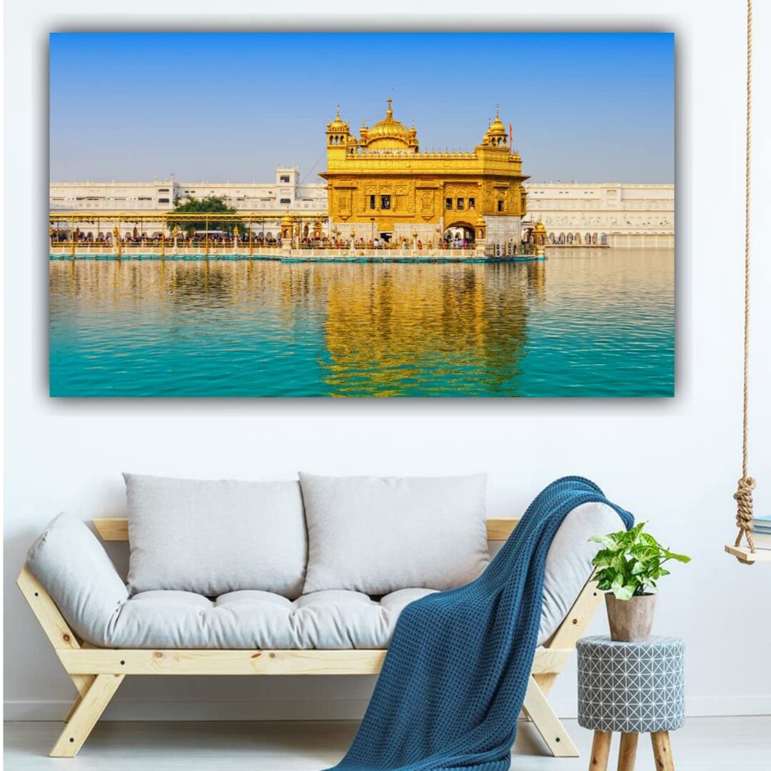beautiful golden temple Harmandir sahib photo frame canvas paintings for living room big size