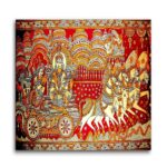 Madhubani Art Canvas Painting Krishna with Arjun|Art