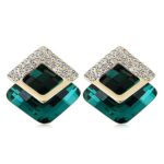 Fashion Latest Italian Designer 18k Gold Plated Crystal Earrings For Women and Girls