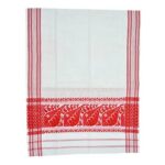 Assamese Design Poly Cotton Angocha Red and White (Pack-3)
