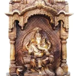 Ganesh Ji With Temple God Idol Statue – Brass Showpiece
