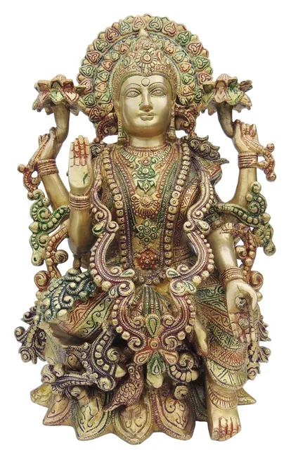 Laxmi Colour Statue – Brass Showpiece