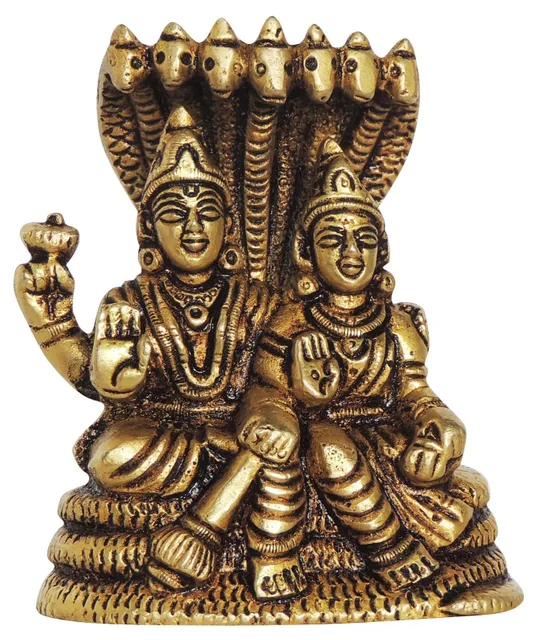 Laxmi Vishnu God Idol Statue – Brass Showpiece