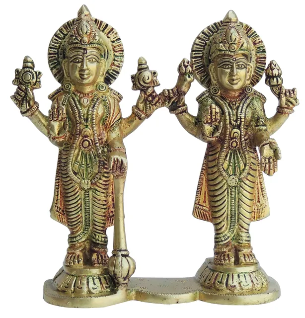 Vishnu Laxmi ji Idol – Brass Showpiece