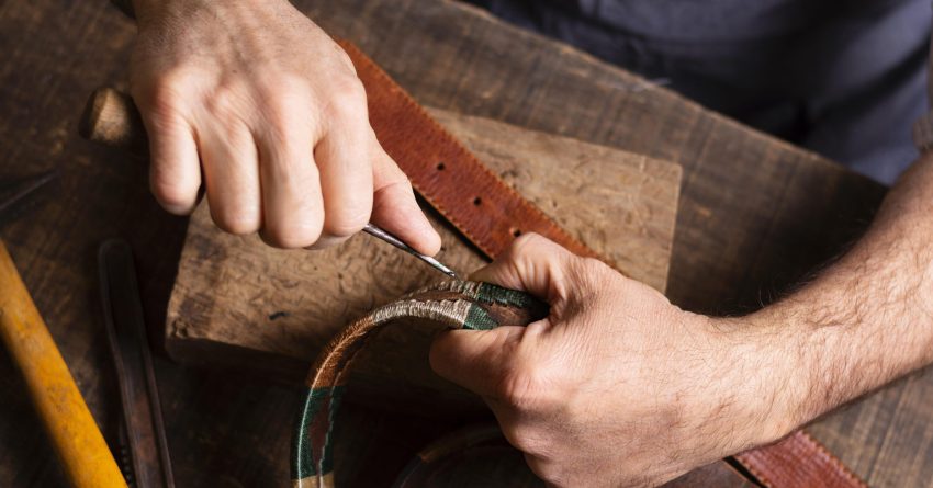 handyman-working-leather-belt